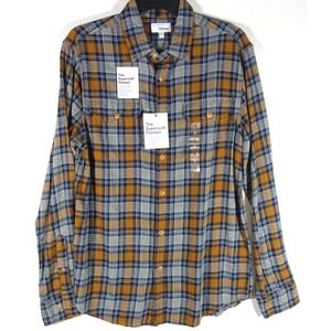 Sonoma Flannel Shirt Men Small Button Down Flap Chest Pockets Western Plaid 251